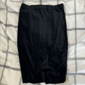 Dynamite Black Velvet Pencil Skirt